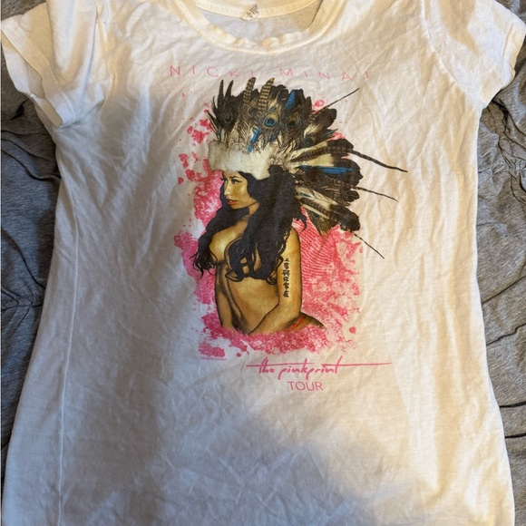 Nicki Minaj Tops - Nicki Minaj White Graphic The Pinkprint Tour T-Shirt